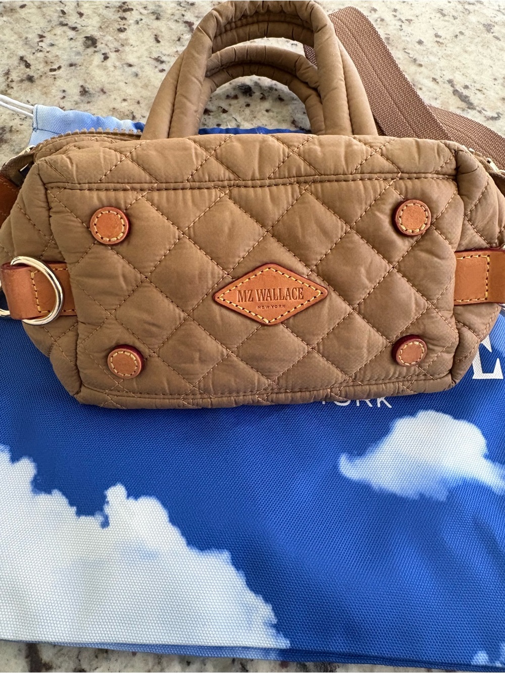 MZ Wallace Micro Sutton Quilted Crossbody Bag Caramel - Picture 13 of 16